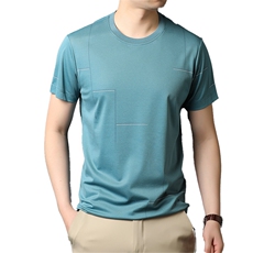 2023新款男士短袖t恤时尚透气圆领爸爸夏季衣服宽松父亲夏装P80，男装T恤，钱塘6003A(原)4033A