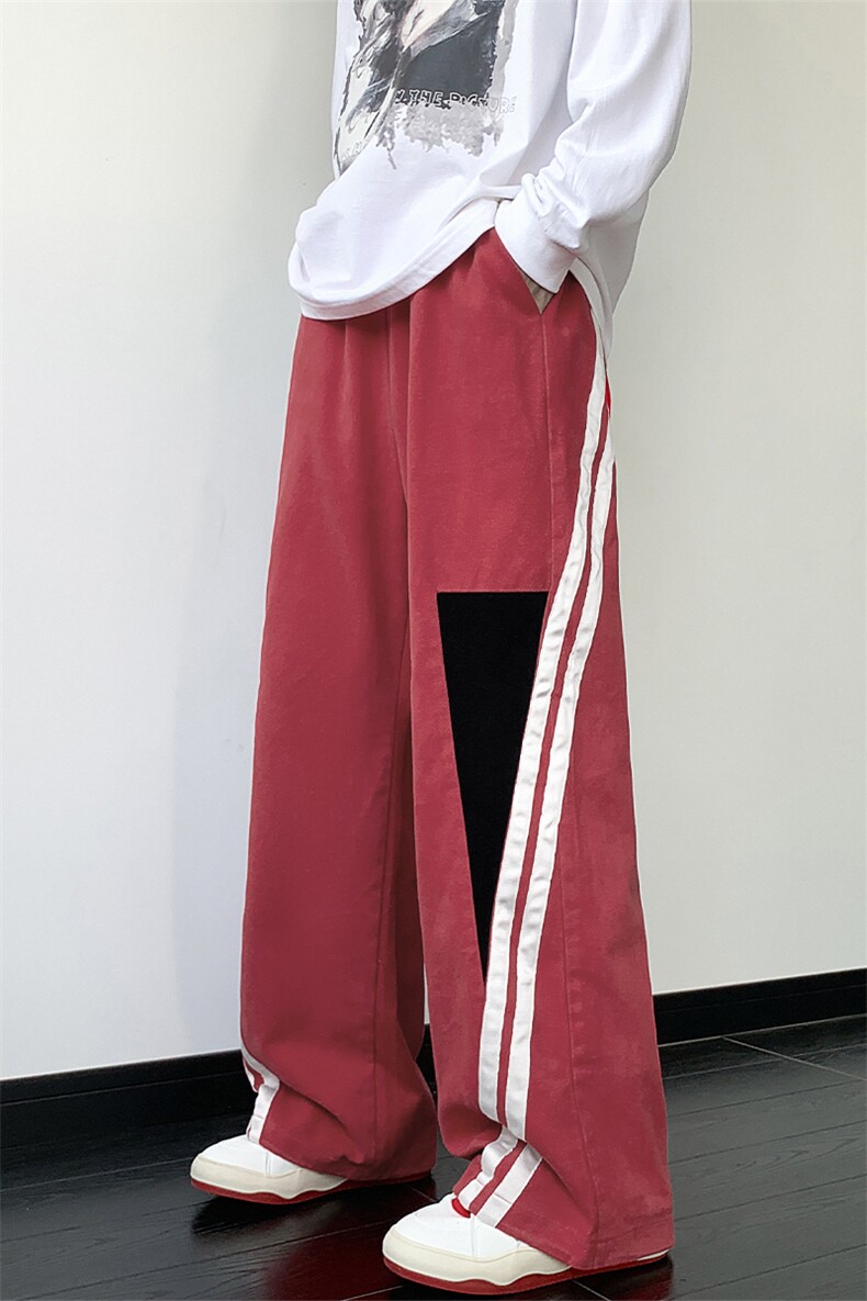 美式复古街舞运动裤男垂感休闲阔腿裤拖地裤子XZ514-2-K1558-P63,女装休闲裤,星座514-2(原B239)