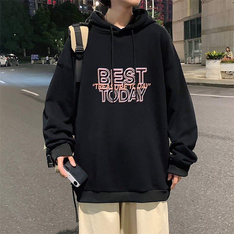 WY2181-P35加绒款-P40纯棉连帽卫衣男大码运动帽衫宽松薄外套男,男装卫衣,电商A040