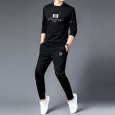 JG-T12秋季2023年新款男士长袖长裤修身休闲时尚卫衣运动套装P126，男装休闲套装，电商B360