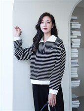 现货供应：条纹休闲卫衣，女装卫衣/绒衫，拉思维加丝