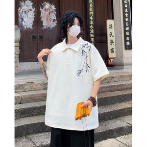 中式风短袖t恤男夏季2024新款全棉重磅宽松休闲半袖体恤图片
