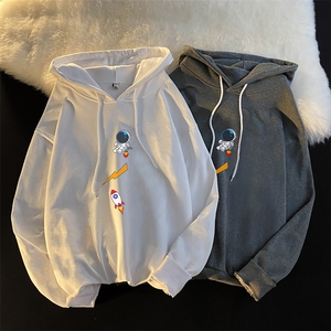 WY2165-P35 加绒款-P40 纯棉连帽卫衣男大码运动帽衫宽松薄外套男图片