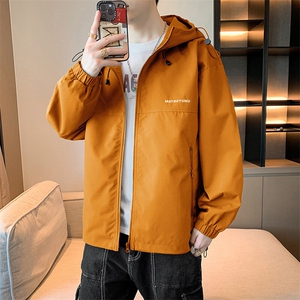冲锋衣连帽夹克男宽松落肩纯色上衣外套DSA157B-JK727-P58图片
