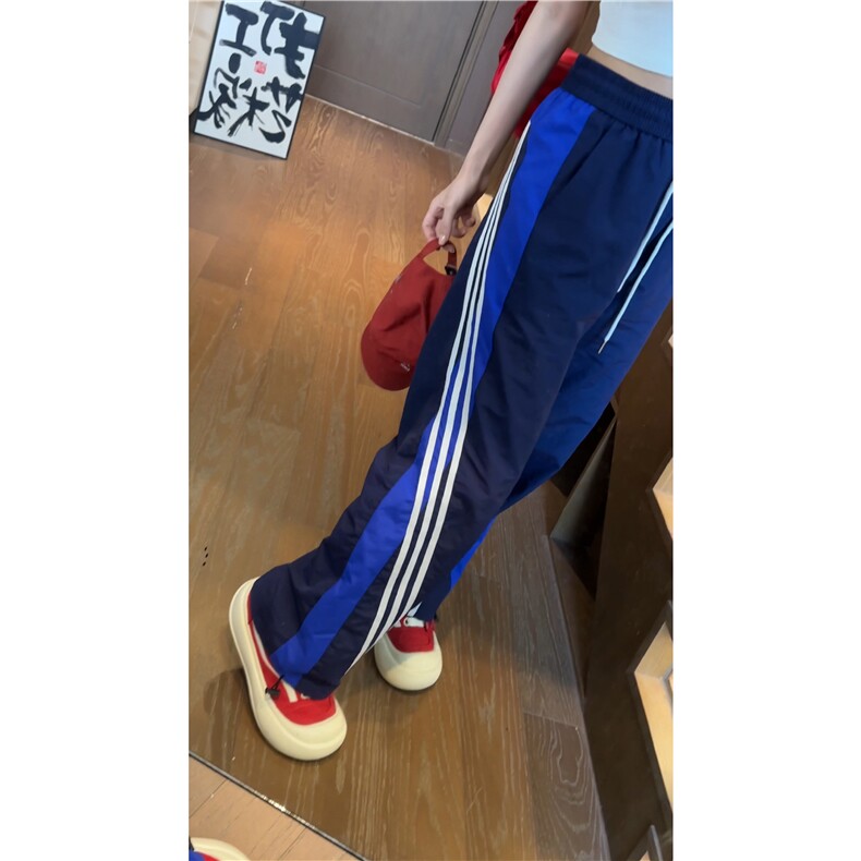 抖音品质运潮流动条纹拼色透气宽松休闲裤B315-K24210-特p35控68,男装休闲裤,电商B315