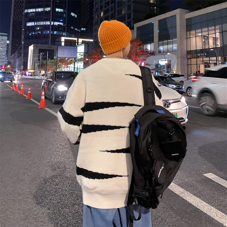M3127-P80秋装港风潮流休闲百搭毛衣男女情侣宽松针织衫上衣外套,男装针织衫/毛衣,电商A009A（原A058A）