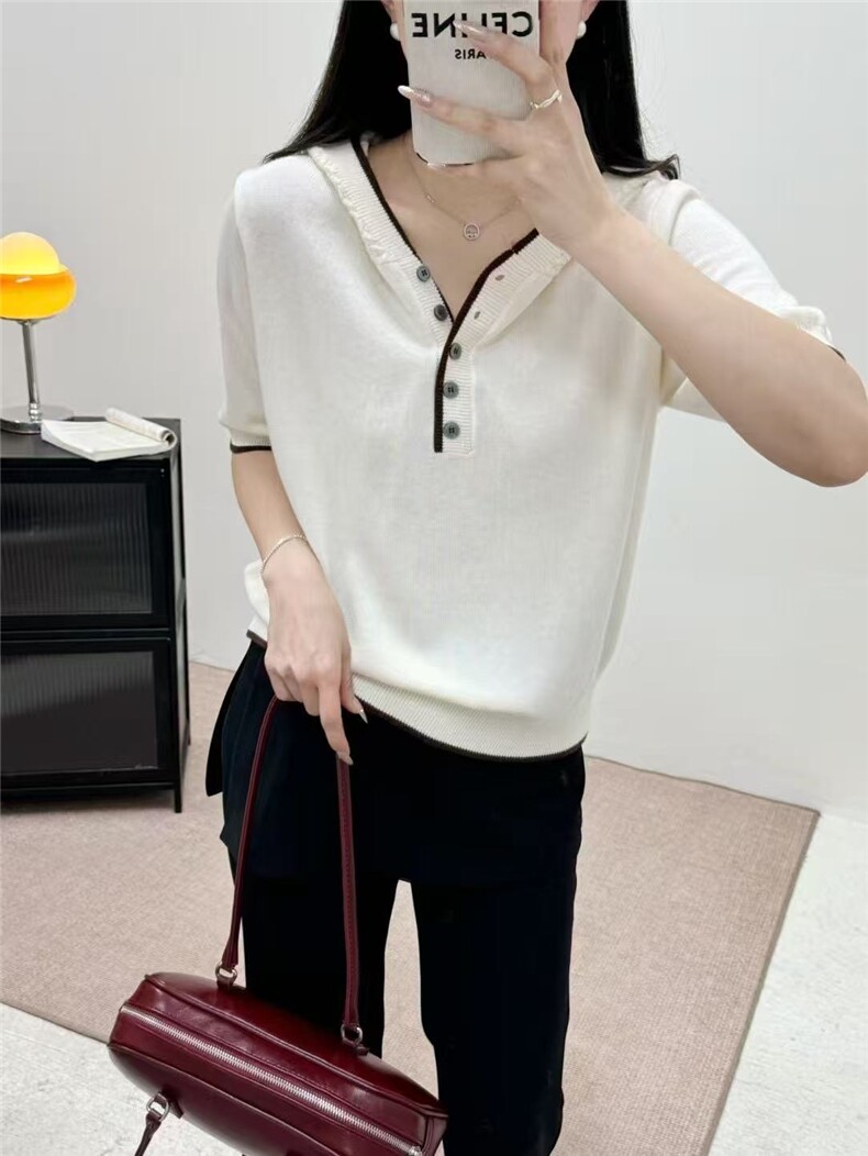 糯半开领连帽针织衫女2025年早春新款减龄套头毛衣，女装针织衫/毛衣，悦玛羊绒