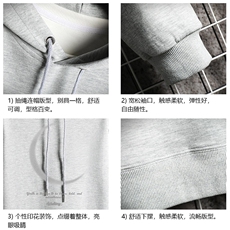 WY2349-P35加绒款-P40纯棉连帽卫衣男大码运动帽衫宽松薄网格，男装卫衣，电商A040A