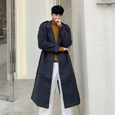 2020冬款呢大衣加长双排扣呢风衣男款拉风呢衣男外套冬装D501P135，男装毛呢大衣，星座312B-1