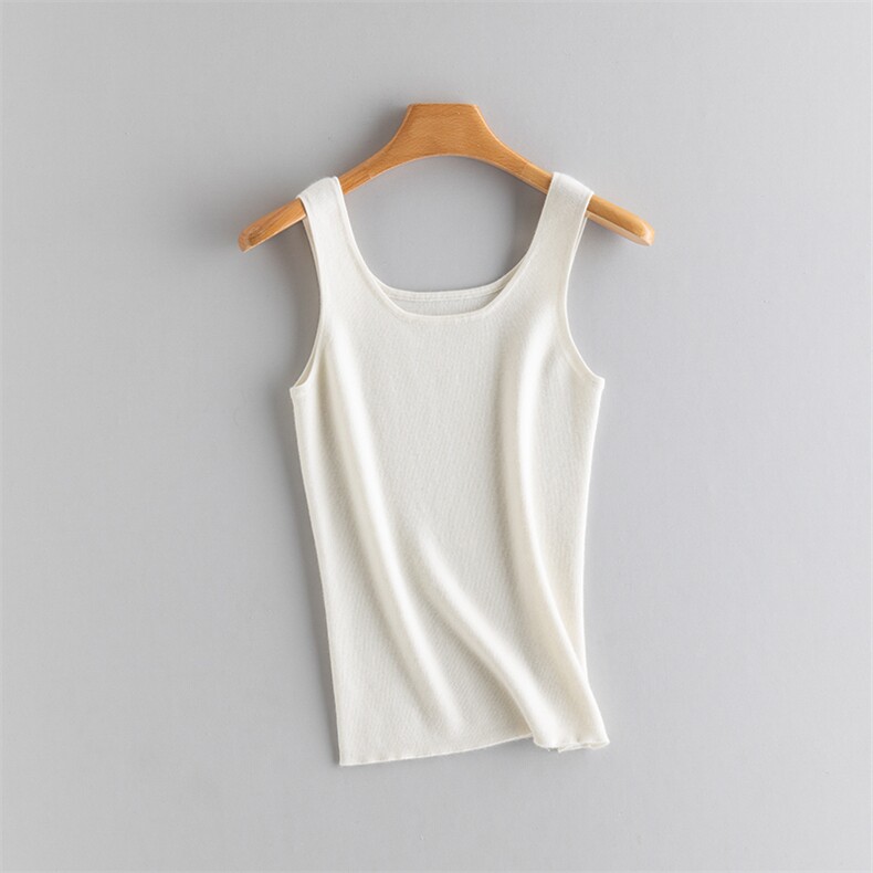 时尚百搭舒适显瘦女士四平山羊绒圆领吊带，女装背心吊带，江帆羊绒