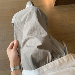 山本裤垂感休闲直筒夏季薄款棉麻阔腿裤特批33控58,蓝色衬衫长款过膝的多种搭配图片