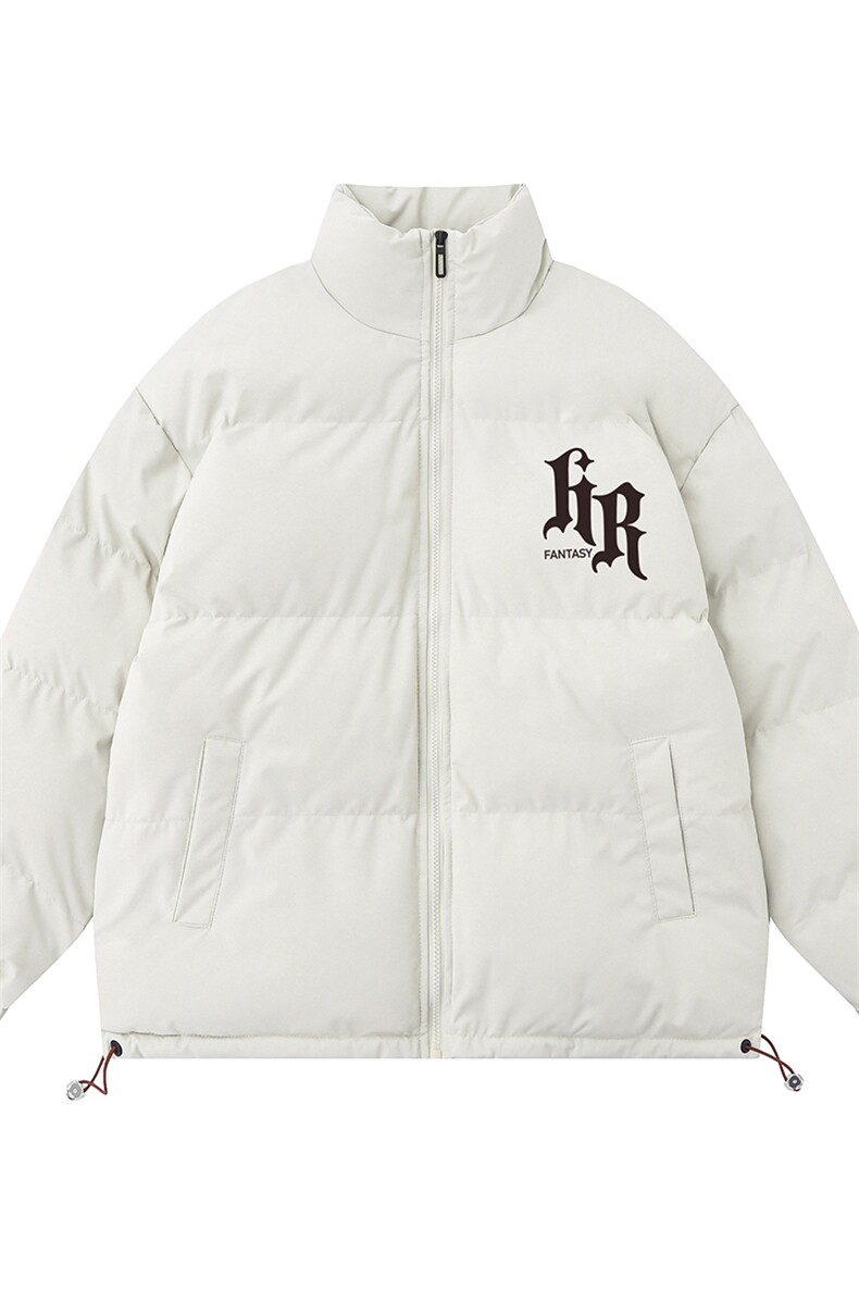 白底新款冬季时尚百搭宽松字母印花潮流棉服外套MY2085P85控118,男装棉衣,电商A247-1