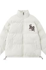白底新款冬季时尚百搭宽松字母印花潮流棉服外套MY2085P85控118，男装棉衣，电商A247-1