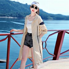 防晒衣女款夏季中长款防晒衫2024年新款薄款长风衣外套防晒服女夏，女装防晒衣，浙宝281