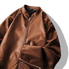 控价138复古港风皮衣夹克外套痞帅拉链小众皮外套皮衣PY3005P85，男装夹克，电商A128