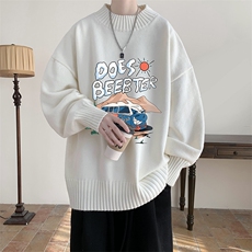 半高领毛衣男士大码针织衫男毛线衣男M18269-P45加绒款-P65，男装针织衫/毛衣，电商A040
