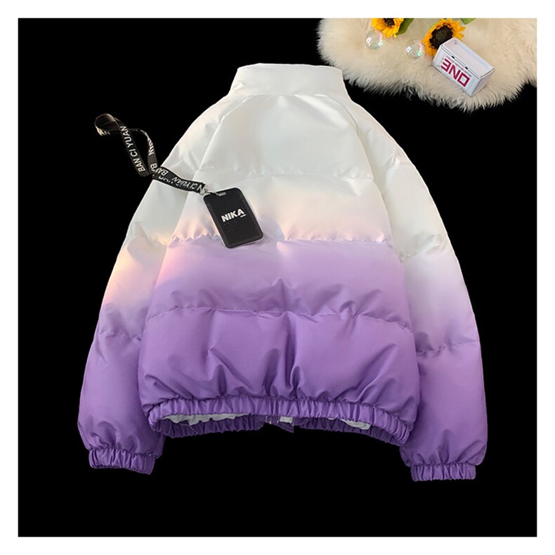 XZ230-1MY58冬款平铺简约轻奢扎染渐变飞机扣休闲面包服P128控158，鞋类箱包手腕包，星座230-1