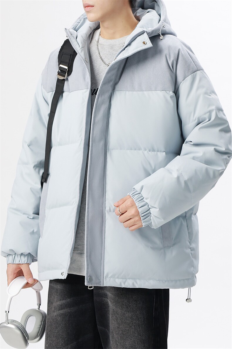 羽绒服男女同款冬季时尚百搭50%灰鸭绒连帽厚外套YR9008-P130,男装羽绒服,星座610（原A335）