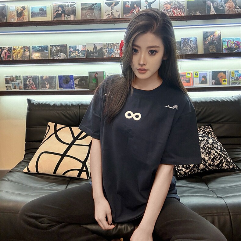 万针全刺绣解构设计260克重磅双纱纯棉高品质美式高街短袖T恤特35,男装T恤,电商A486