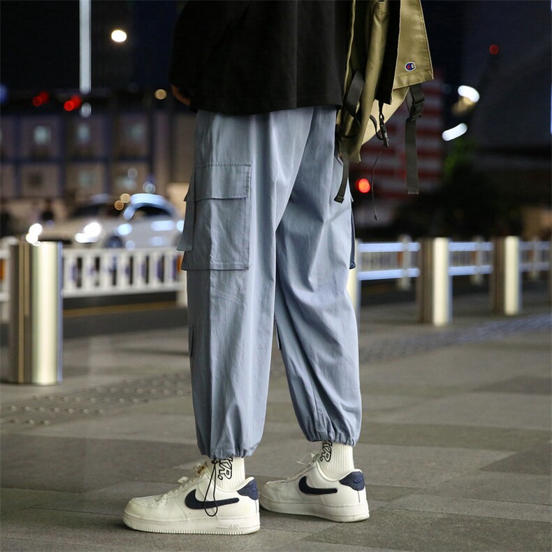 2021春秋新款工装裤九分裤宽松束脚裤潮牌男士小脚休闲裤DS828T,男装休闲裤,电商A102