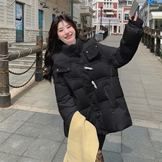 韩版短款连帽米白色羽绒服女2025冬季新款收腰显瘦保暖白鸭绒外套，女装羽绒服，蝶眷