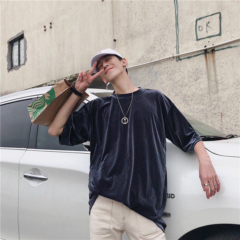 夏季新款钻石绒冰丝短袖闪亮亮大码男士宽松半袖T恤走量款B01-p30,男装T恤,电商B288