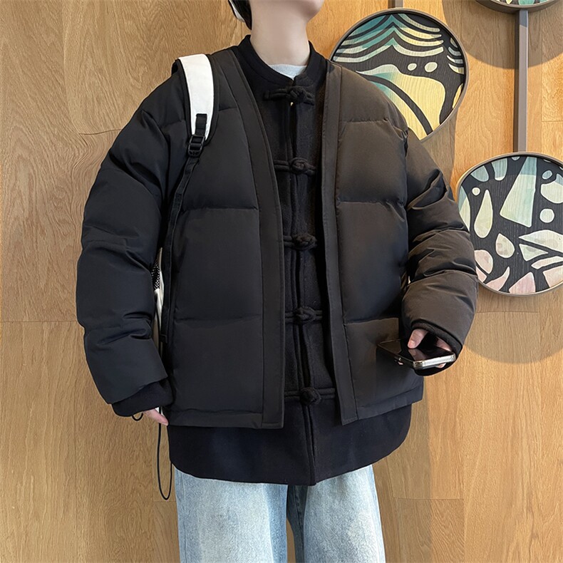 中式唐装男款冬季加厚风汉服青红色立领休闲外套A33-P158图片