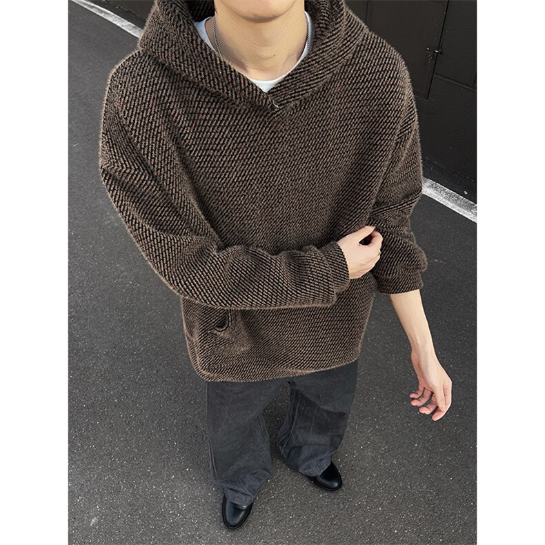 YK86122-P70聚酯纤维78.3%锦纶21.7%秋季新款港风针织卫衣,男装卫衣,电商A086-1