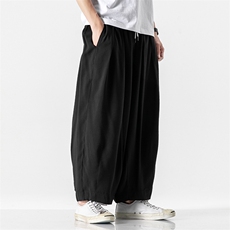 夏季大码哈伦休闲裤工装萝卜裤日系复古阔腿裤港风男女K85/P70，男装工装外套，钱塘713