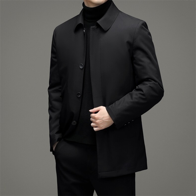 秋冬男士羽绒服中老年爸爸装商务休闲翻领衬衫外套A9605-P210,男装羽绒服,电商B212（原钱塘6029）
