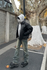 美式ins高街hiphop重工艺水洗微喇复古蓝牛仔裤货号K2320P55控78，男装牛仔裤，电商A063