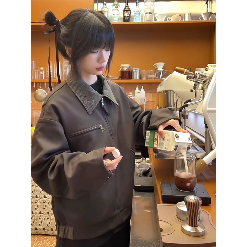千鸟格双面穿外套设计高级感翻领西装夹克 JK219 特P82图片