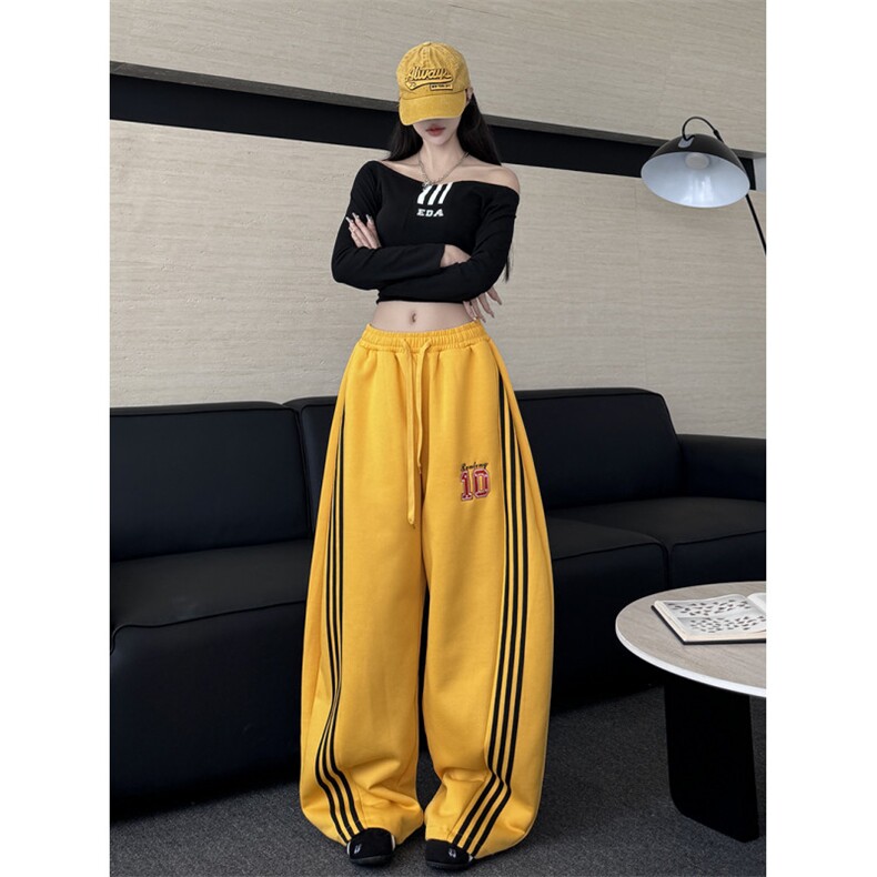 新款卫裤宽松休闲裤男韩版潮流百搭坠感阔腿拖地长裤K8057p48，男装休闲裤，电商D315A