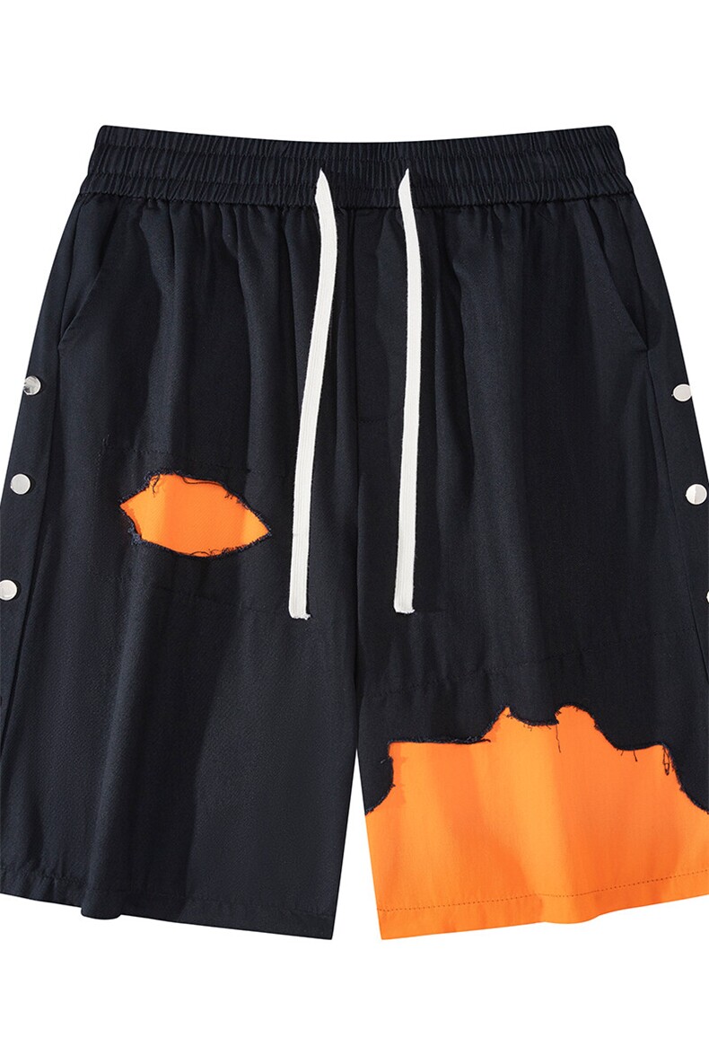 8XL-M特大码短裤男夏季新款大码vibe破洞拼接高街短裤DK1518P50,男装休闲裤,电商D206-1