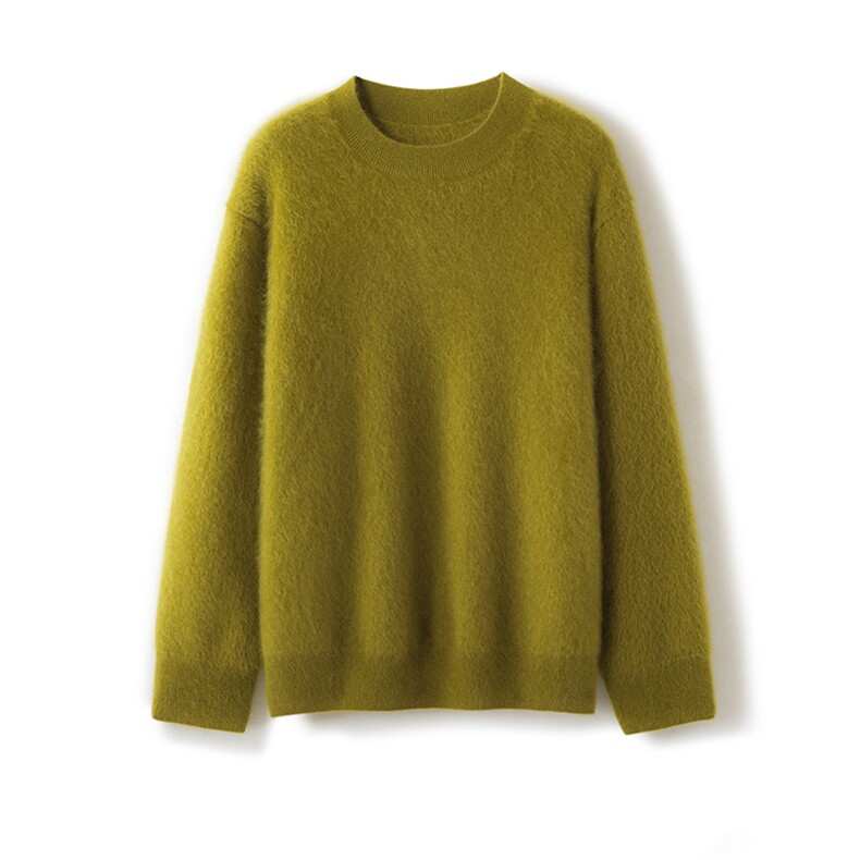 2026年秋季圆领长袖套头时尚百搭通勤简约，女装羊绒衫，致织羊绒