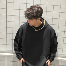 抖音得物高品质二开25秋冬美式重磅宽松纯色连帽贝壳刺绣卫衣W63，男装卫衣，电商A486