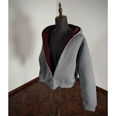 网络图现货卫衣宽松立领长袖外套短款网红灰色RW003-P65，女装短外套，星座1005-6