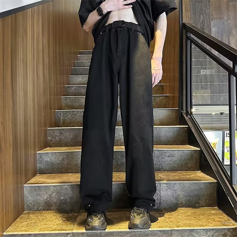 青春流行ins男原宿美式vibe裤子直筒水洗拉链牛仔裤潮N6036P36,男装牛仔裤,星座1116-2