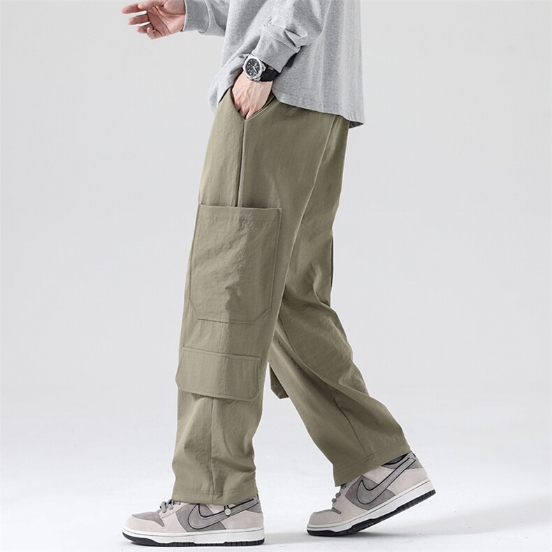春夏新款工装休闲裤男宽松阔腿裤直筒裤CK2319-P45控68图片