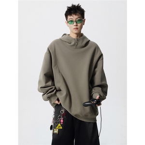 8XL-M美式重磅连帽卫衣大码结构设计拼接上衣秋季外套WY9106特P50图片