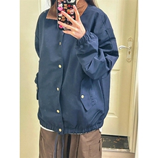 翻领撞色潮牌夹克男秋季复古休闲宽松情侣款外套J647，男装夹克，星座1116A（原606A-3）