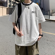 夏季美式高街重磅纯棉三条杠织带撞色男女短袖T恤ZD620-特P30，男装T恤，电商A486-1