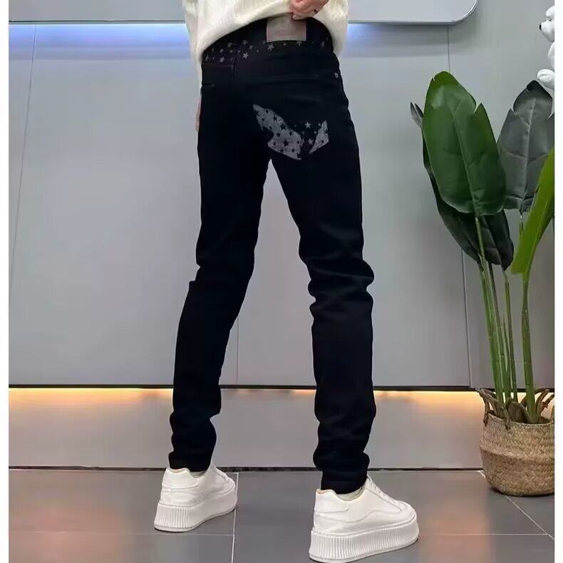 1506-1/K20901/P51春秋美式辣妹微喇叭裤显瘦紧身阔腿褶皱牛仔,男装休闲裤,星座1506-1