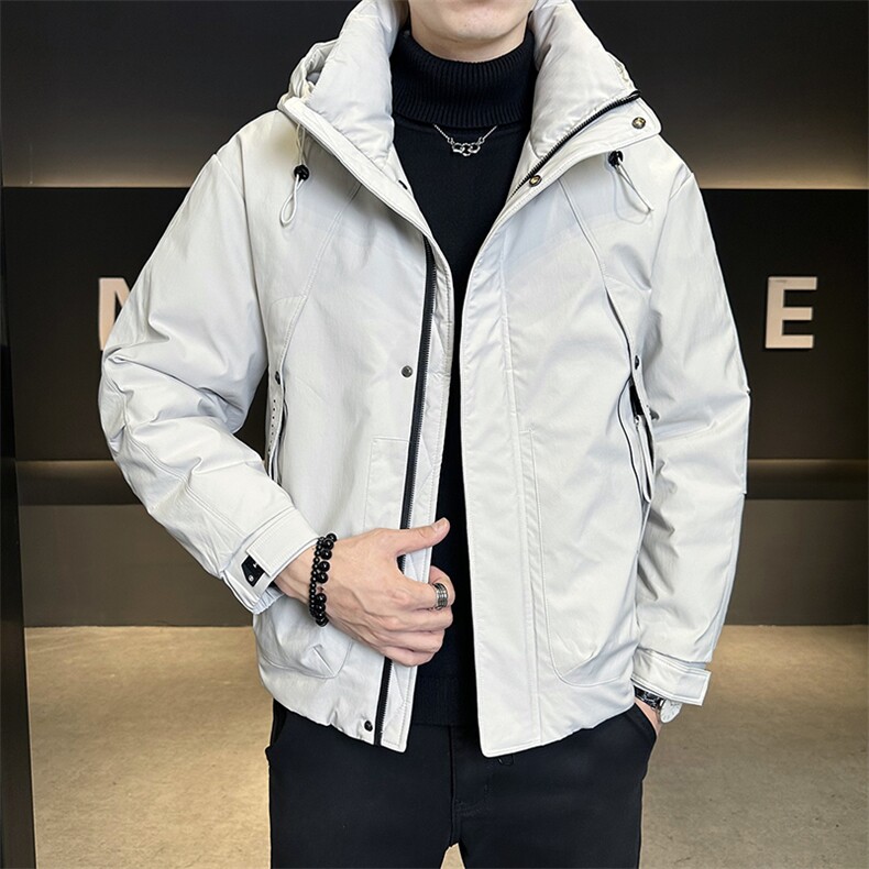 标50白鸭绒连帽男装羽绒服之前的灰色色差纠正C317-Y5869-P215,男装羽绒服,电商C317