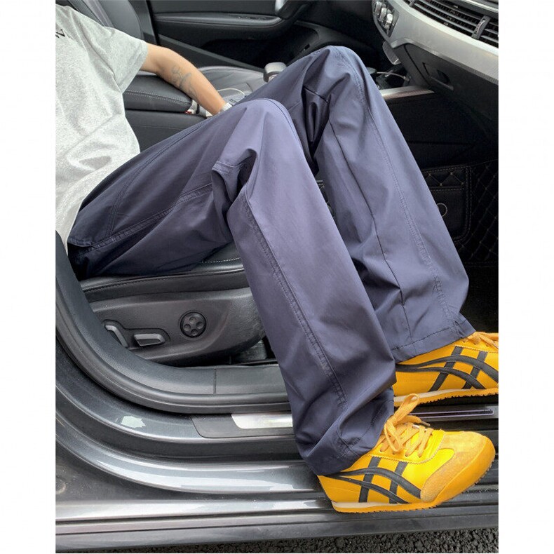 抖音夏季薄款防水速干裤男士港风休闲裤微喇裤子K10147-特14，男装休闲裤，电商A099