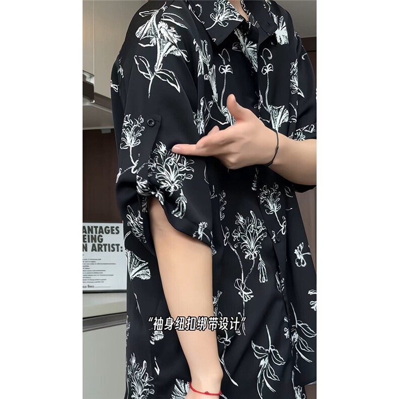 短袖衬衫男+短裤男潮流休闲套装男M-5XL大码TZ78720P50控98模特图,男装牛仔裤,星座226-1