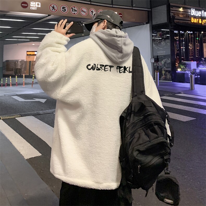 大码M-3XL羊羔绒外套男冬季加厚潮牌ins2021新款服W2266-P47,男装棉衣,星座512-4
