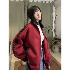 抖音得物高品质26春装美式高街重磅结构拼接织带立领卫衣外套CM42，女装短外套，电商A486-1