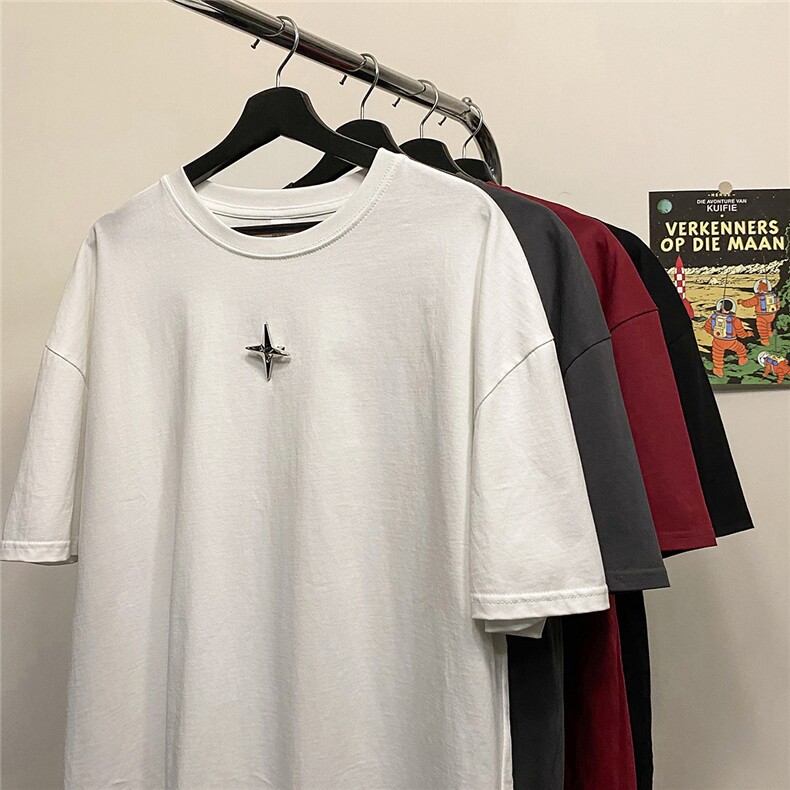 1平铺可拆卸四芒星装饰多色大码M-5XL短袖T恤男DT77783P16块特价,男装T恤,星座226-2