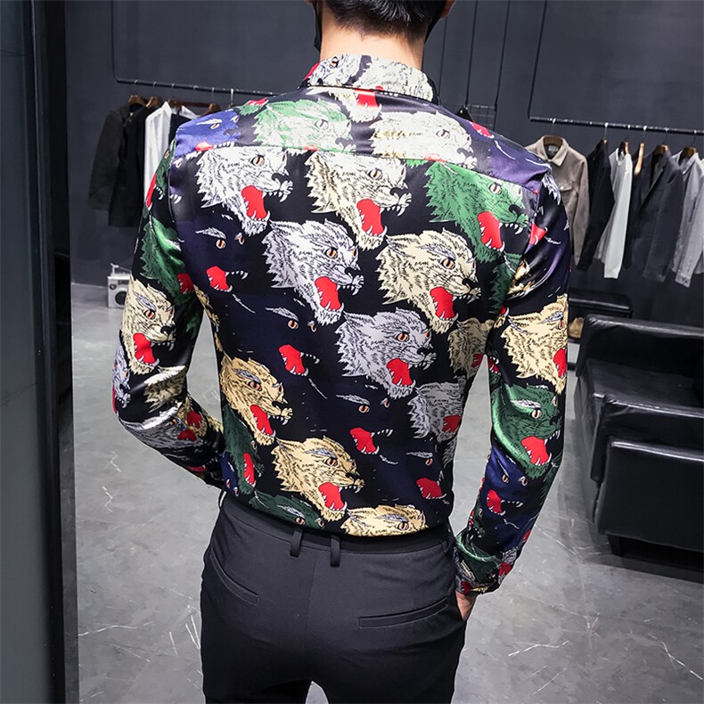 秋季英伦硬汉男衬衫网红小伙绅士花衬衫图2C301-C83-P55,男装衬衫,电商C301